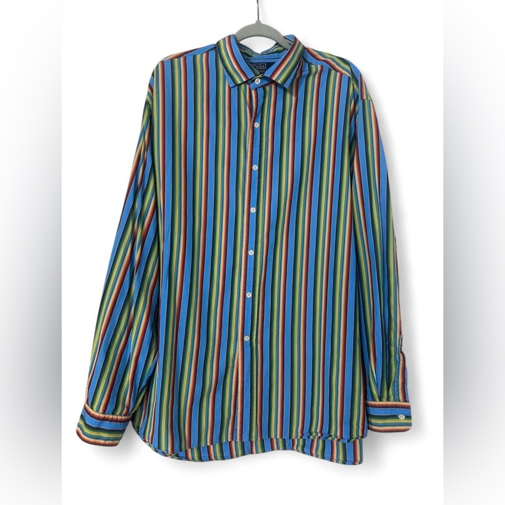 Vintage Polo Ralph Lauren XXL Button Down Shirt – Striped – 90s Menswear